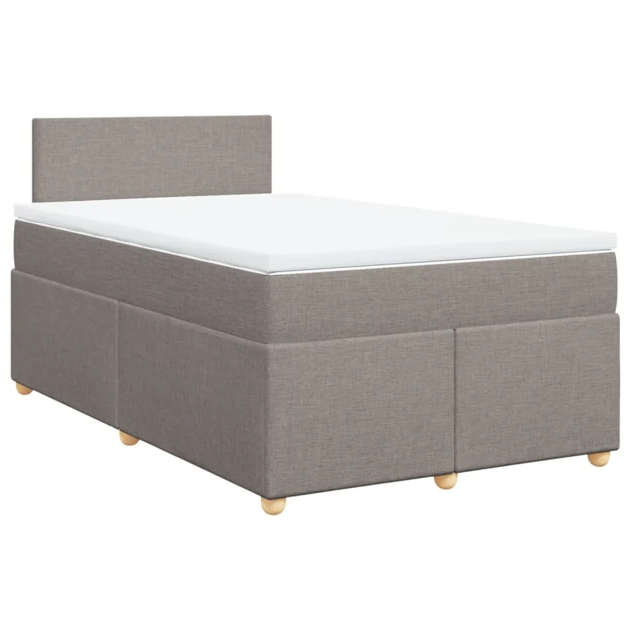 Sommier à lattes de lit avec matelas Taupe 120x200 cm Tissu - 3