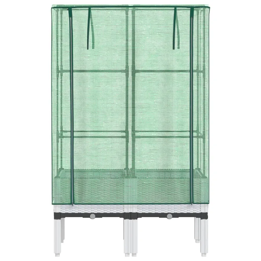 Jardinière surélevée avec housse aspect rotin 80x40x140 cm - 4