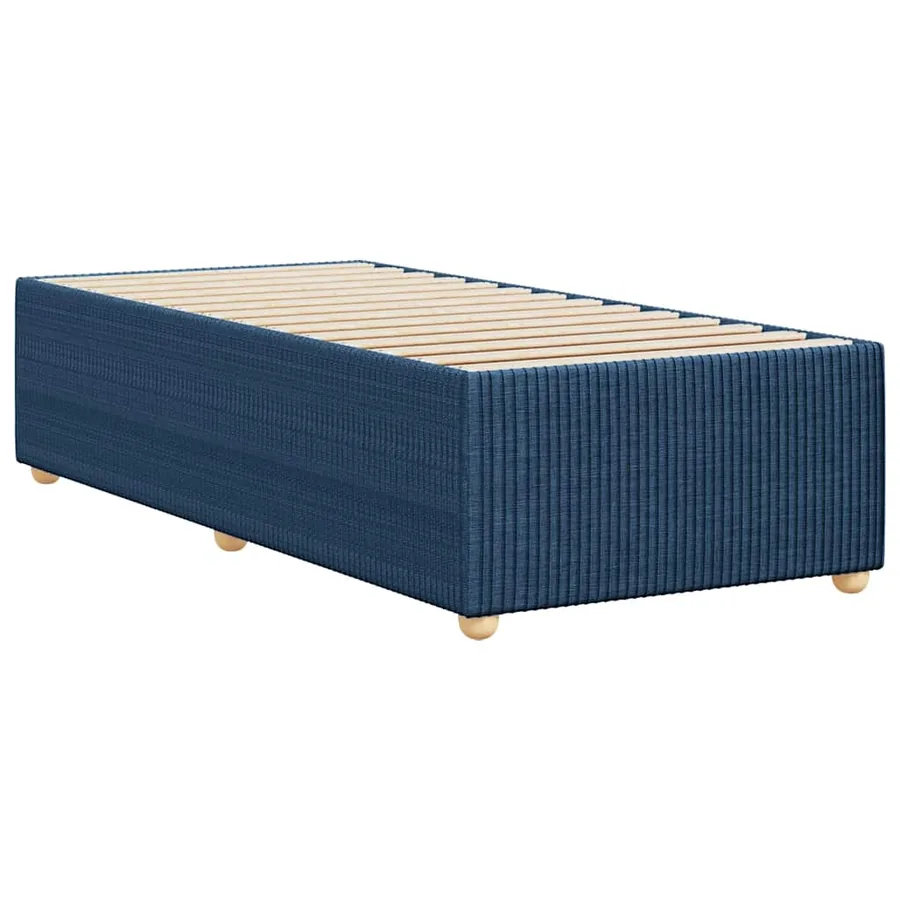 Cadre de lit sans matelas bleu 90x190 cm tissu - 6
