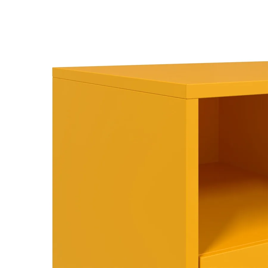 Meuble TV jaune moutarde 100,5x39x60,5 cm acier - 10