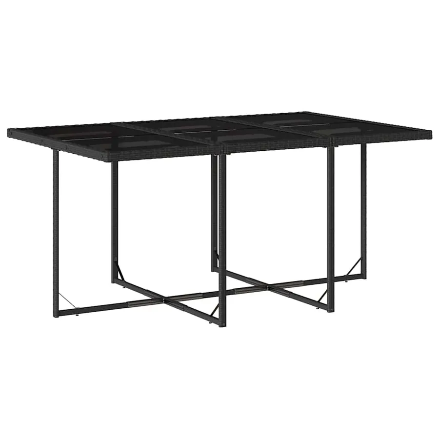 Ensemble à manger de jardin 11 pcs coussins noir résine tressée - 3