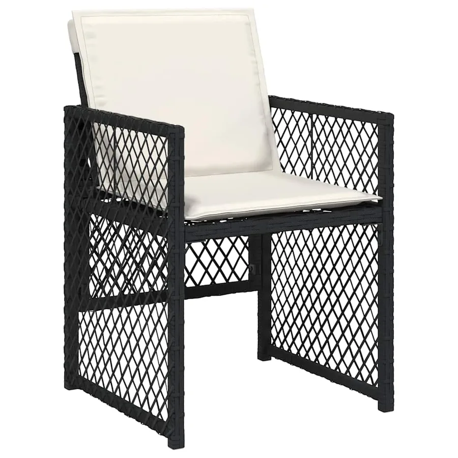 Ensemble à manger de jardin 11 pcs coussins noir résine tressée - 4