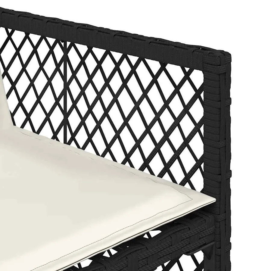 Ensemble à manger de jardin 11 pcs coussins noir résine tressée - 9