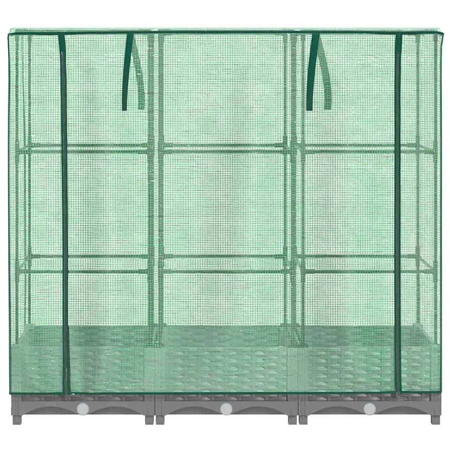 Jardinière surélevée avec housse aspect rotin 120x40x123 cm - 4