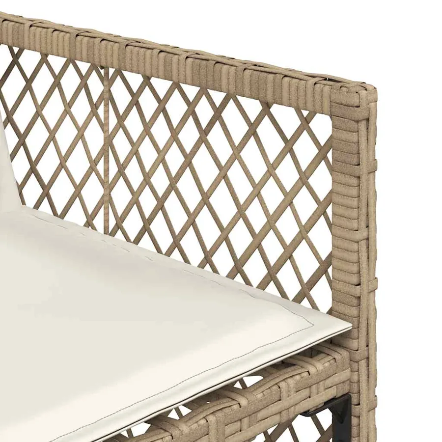 Ensemble à manger de jardin et coussins 9 pcs beige Poly rotin - 9