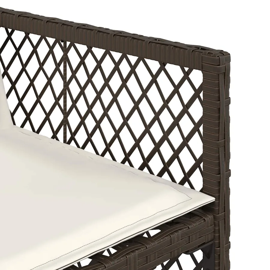 Ensemble à manger de jardin avec coussins 13 pcs marron rotin - 8
