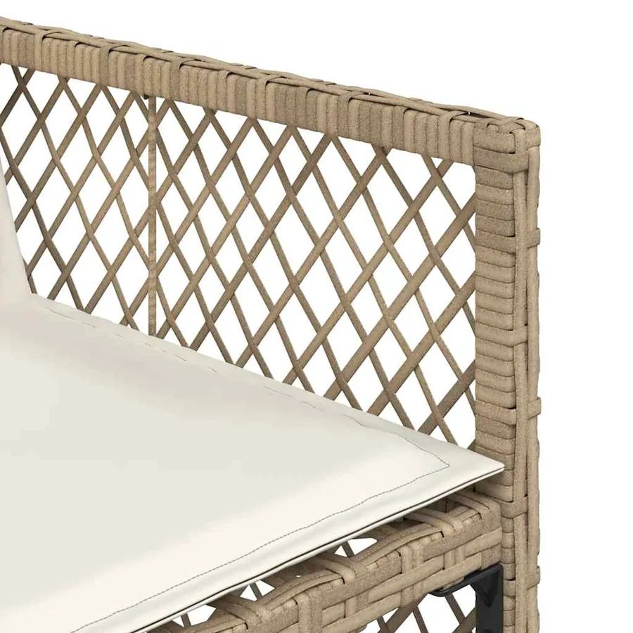 Ensemble à manger de jardin et coussins 15 pcs beige - 9