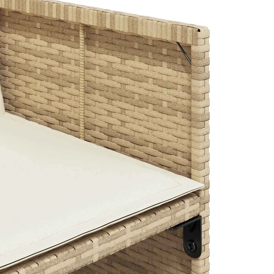 Ensemble à manger de jardin et coussins 15 pcs beige - 9