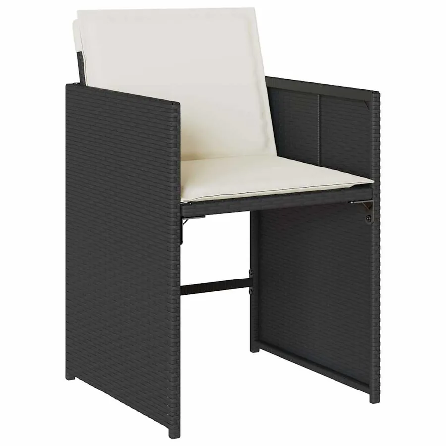 Ensemble à manger de jardin 11 pcs coussins noir résine tressée - 5