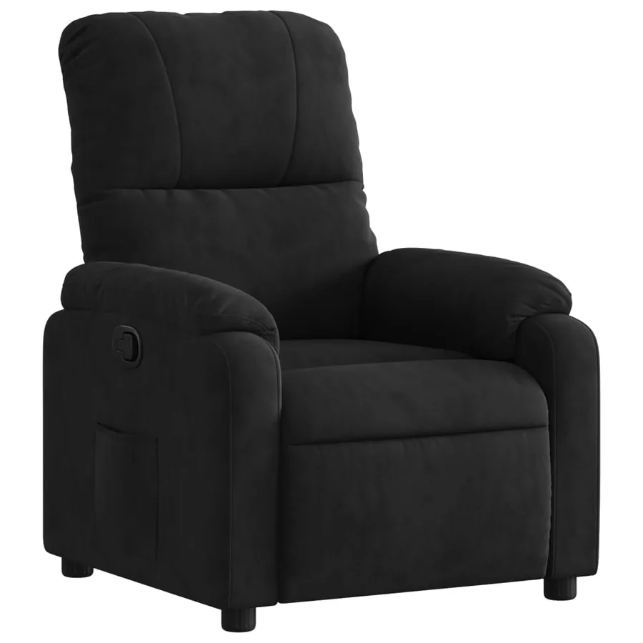 Fauteuil inclinable noir tissu microfibre - 2