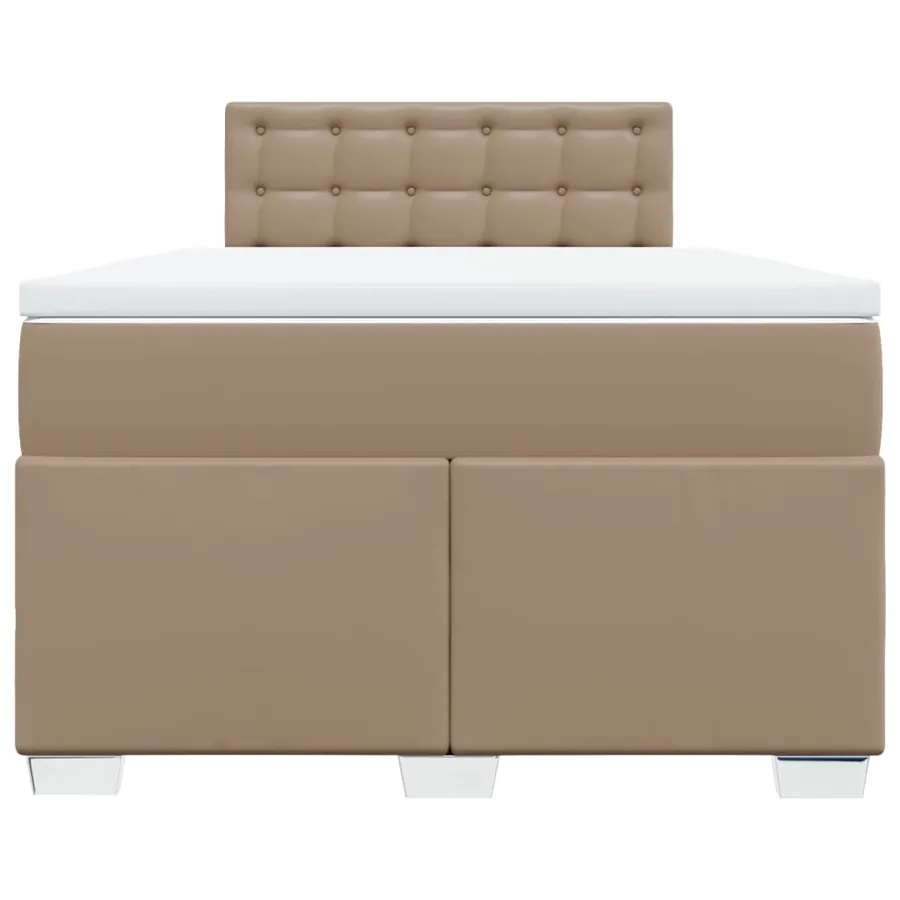 Sommier à lattes de lit matelas cappuccino 120x190cm similicuir - 4