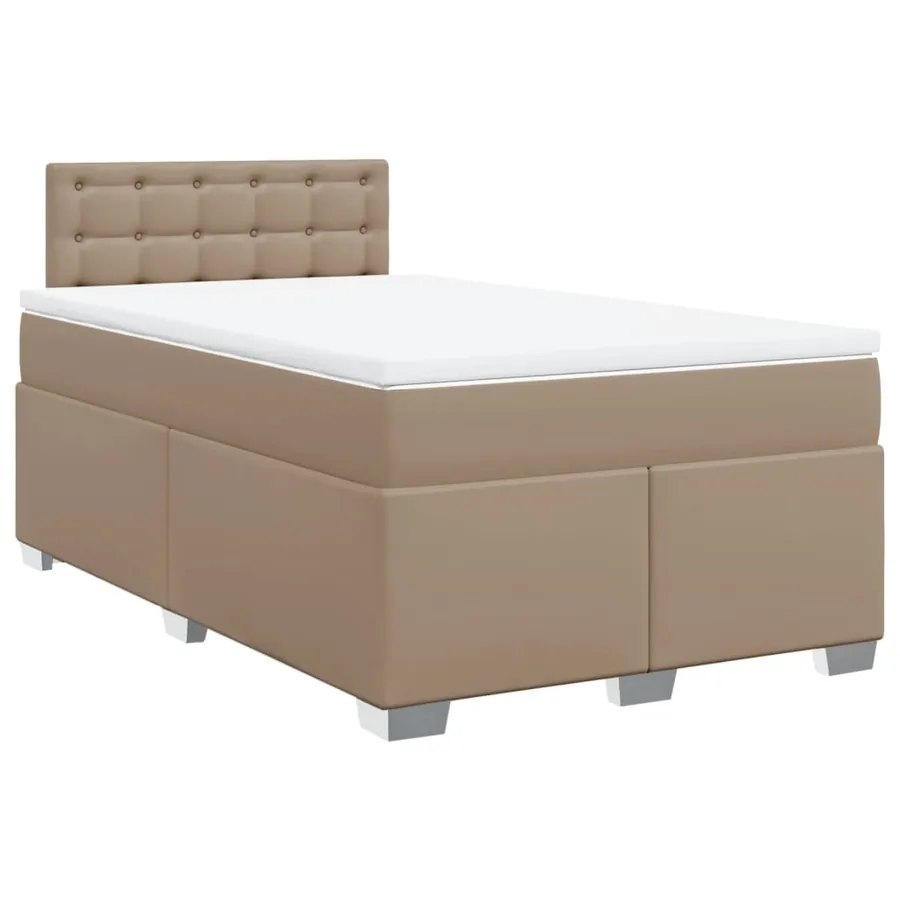 Sommier à lattes de lit matelas cappuccino 120x190cm similicuir - 3