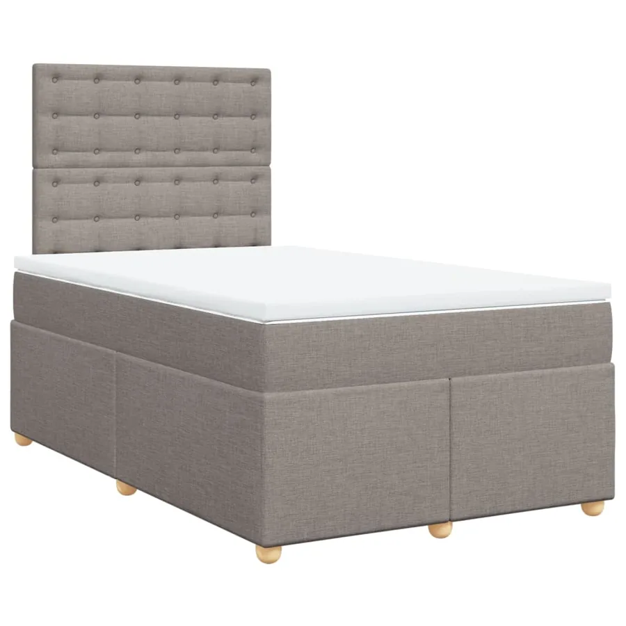 Sommier à lattes de lit avec matelas taupe 120x190 cm tissu - 3