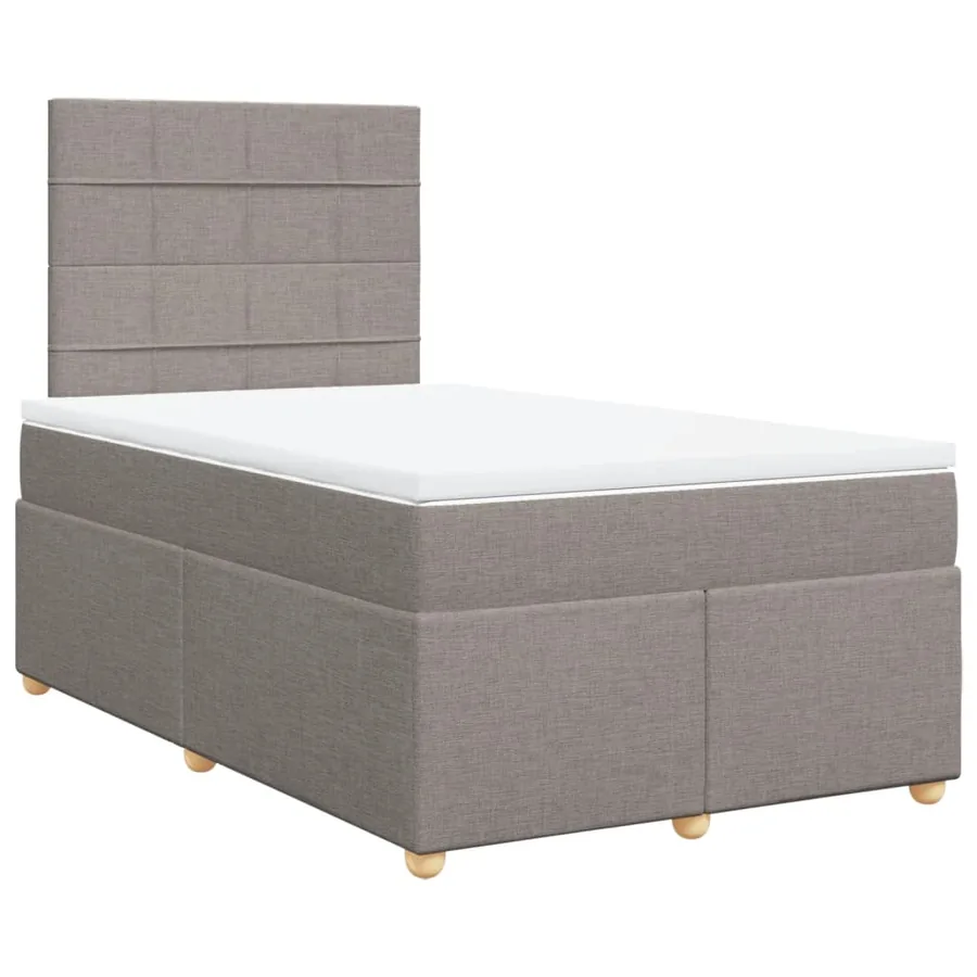 Sommier à lattes de lit avec matelas taupe 120x190 cm tissu - 3