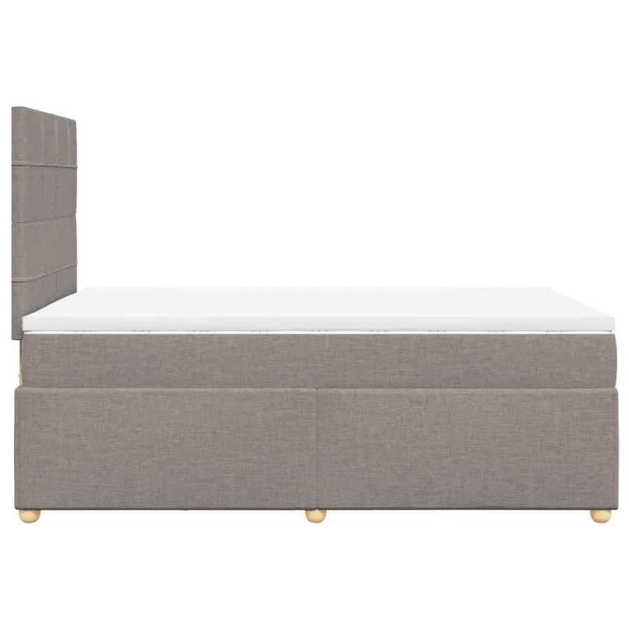 Sommier à lattes de lit avec matelas taupe 120x190 cm tissu - 7
