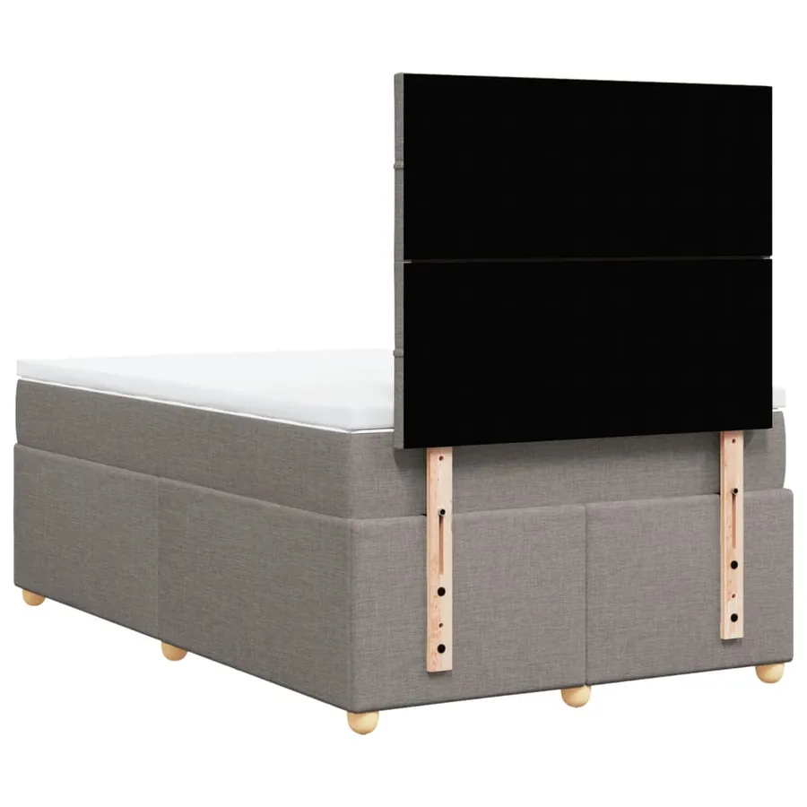 Sommier à lattes de lit avec matelas taupe 120x190 cm tissu - 8