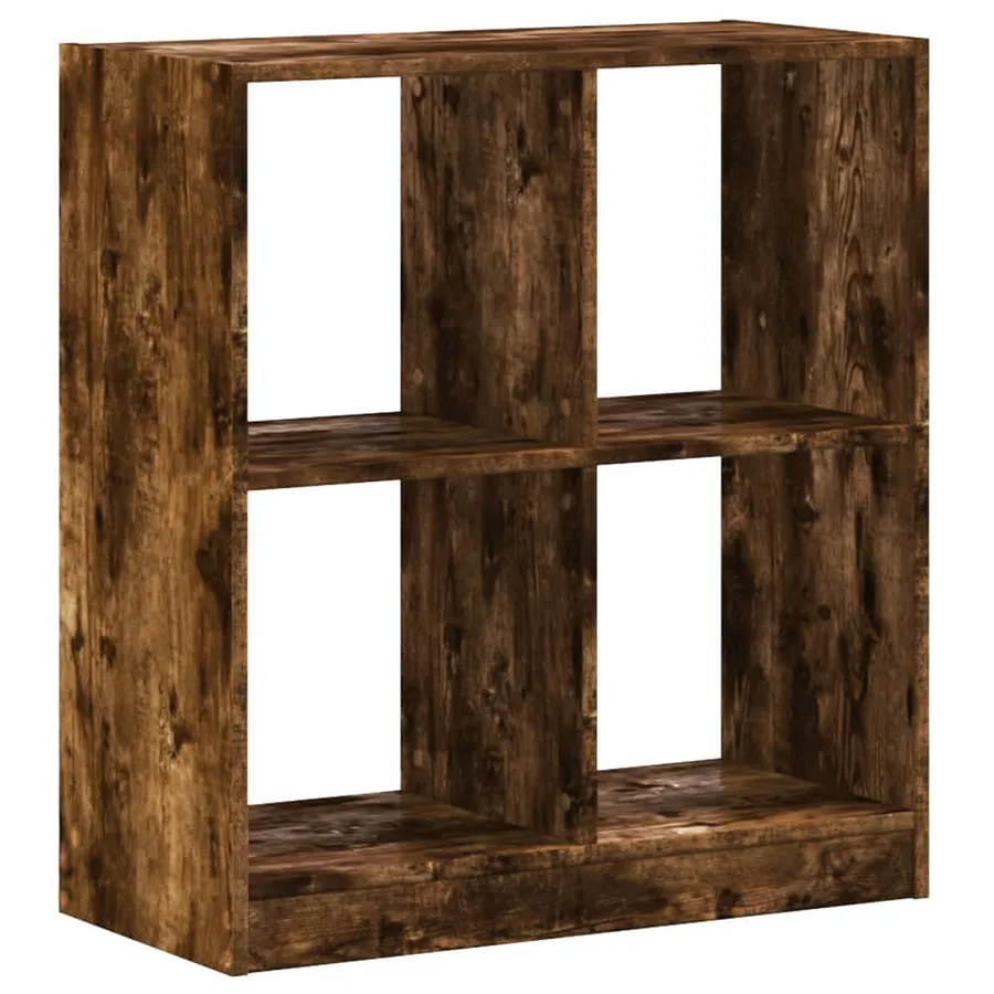 Bibliothèque chêne fumé 68,5x32x75 cm bois d'ingénierie - 2