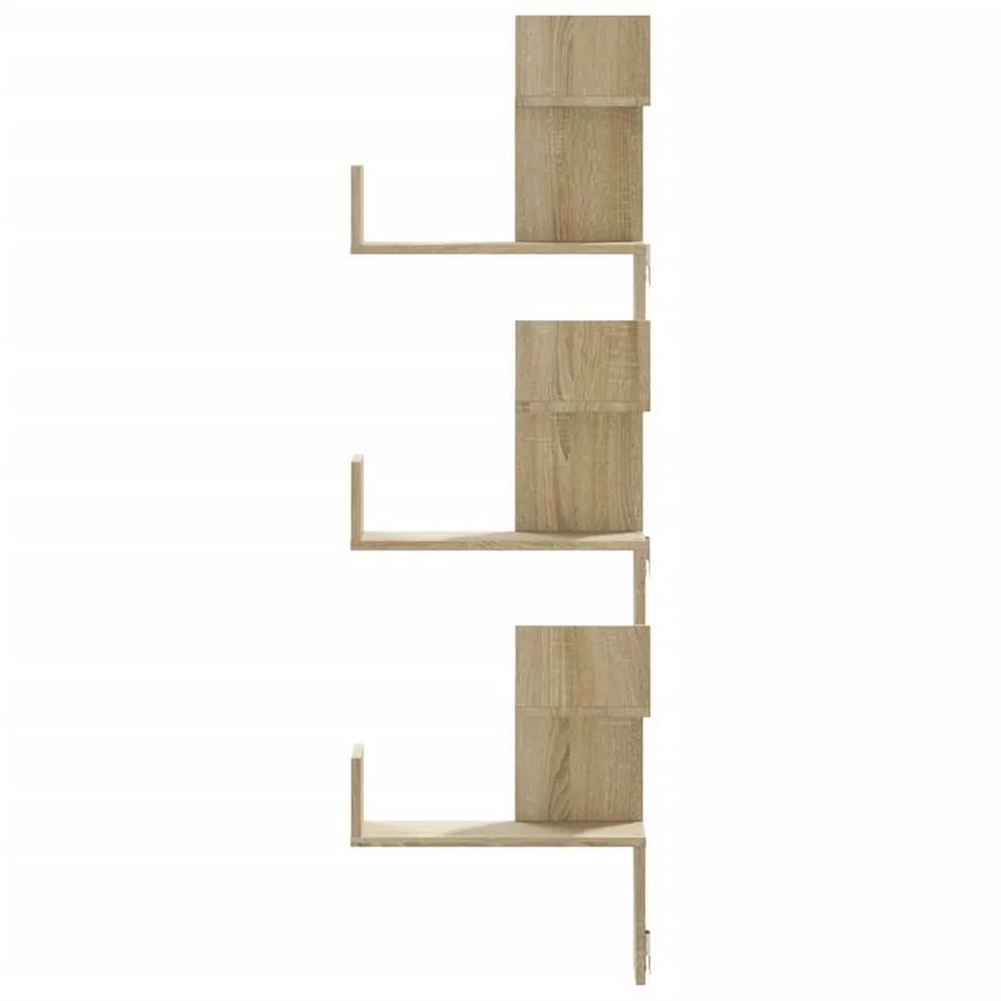 Étagère d'angle murale chêne sonoma 45x45x147cm bois ingénierie - 4