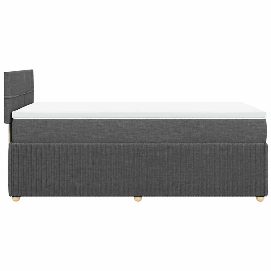 Sommier à lattes de lit et matelas Gris foncé 90x190 cm Tissu - 7