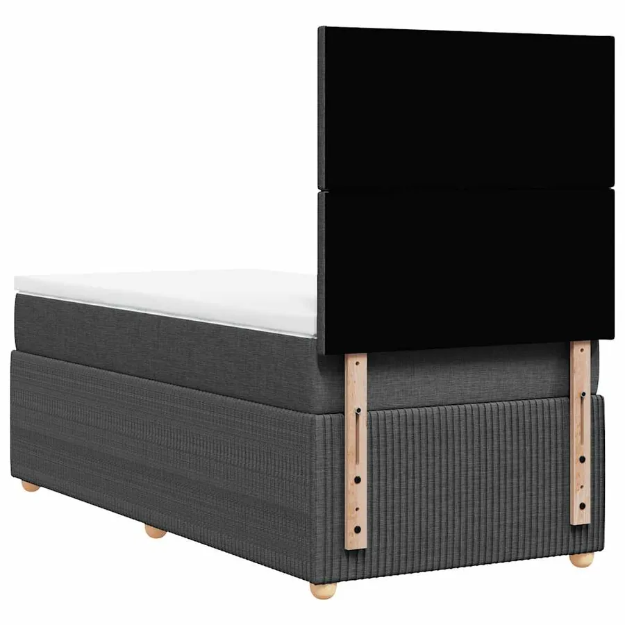Sommier à lattes de lit et matelas Gris foncé 90x190 cm Tissu - 6