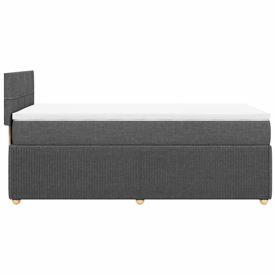 Sommier à lattes de lit et matelas Gris foncé 90x190 cm Tissu - 5