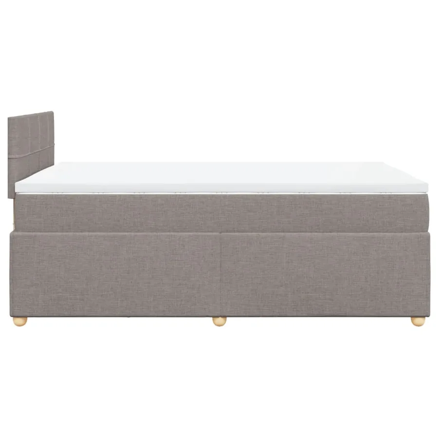 Sommier à lattes de lit avec matelas Taupe 120x200 cm Tissu - 5