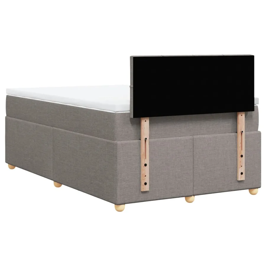 Sommier à lattes de lit avec matelas Taupe 120x200 cm Tissu - 6