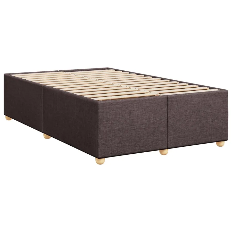 Sommier à lattes de lit et matelas marron foncé 120x190cm tissu - 8