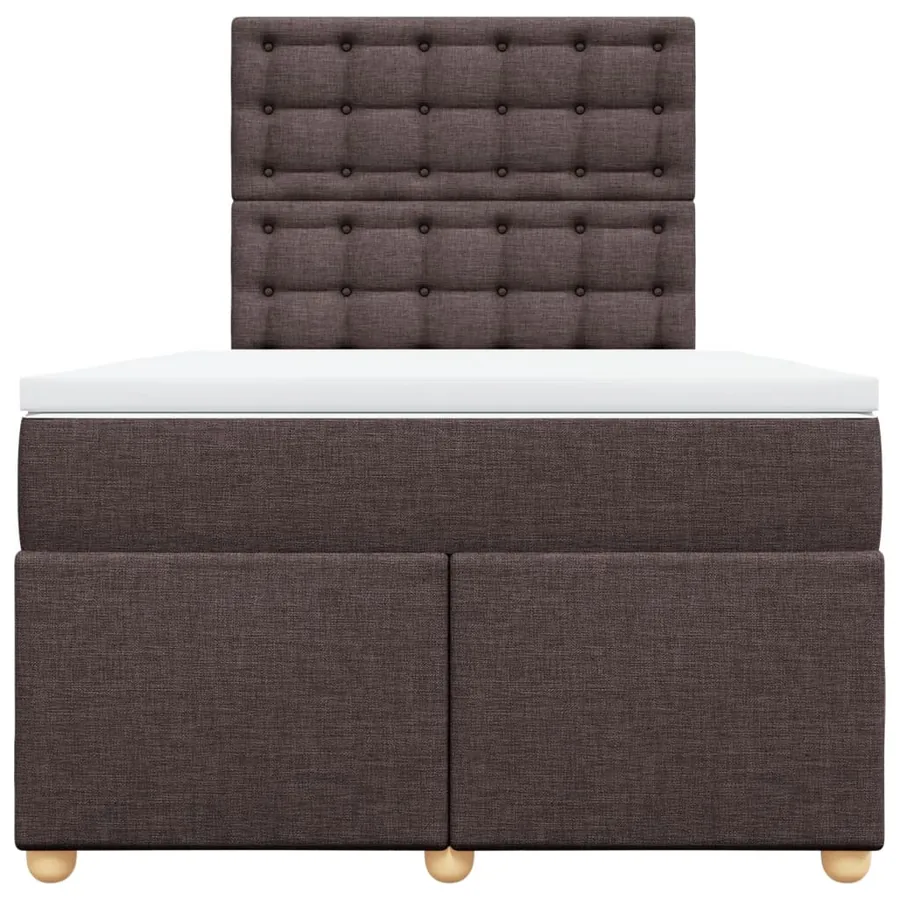 Sommier à lattes de lit et matelas marron foncé 120x190cm tissu - 4