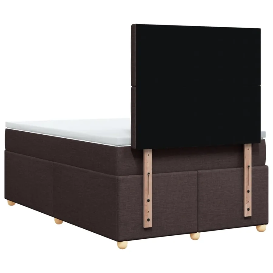 Sommier à lattes de lit et matelas marron foncé 120x190cm tissu - 6