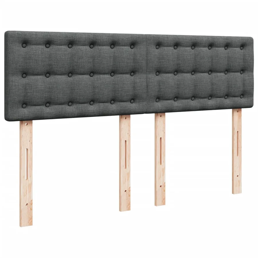 Sommier à lattes de lit avec matelas Gris foncé 140x190cm Tissu - 8