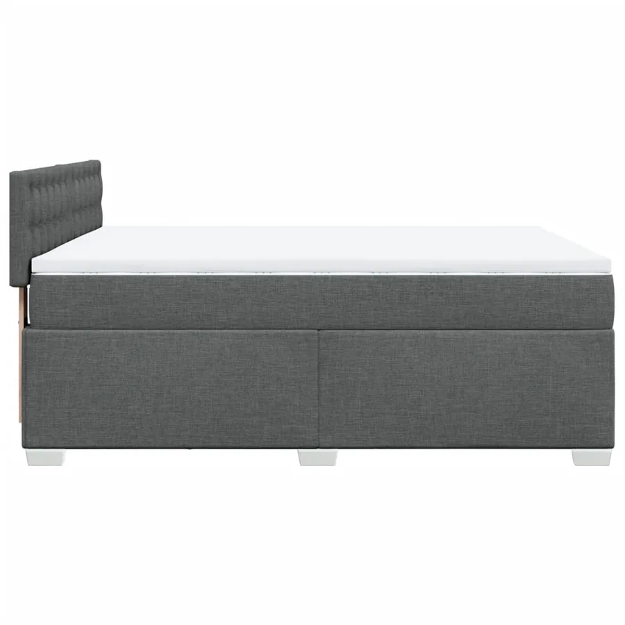 Sommier à lattes de lit avec matelas Gris foncé 140x190cm Tissu - 9