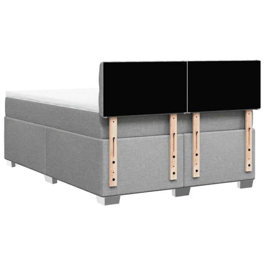 Sommier à lattes de lit avec matelas Gris clair 140x190cm Tissu - 12