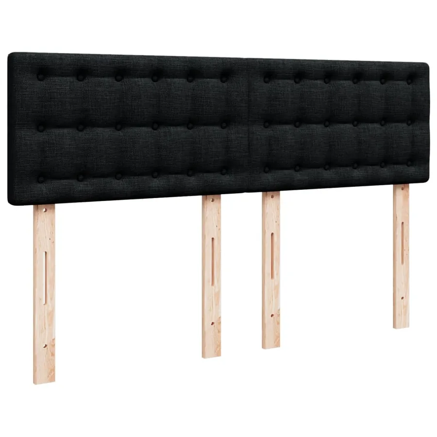 Sommier à lattes de lit avec matelas Noir 140x190 cm Tissu - 7