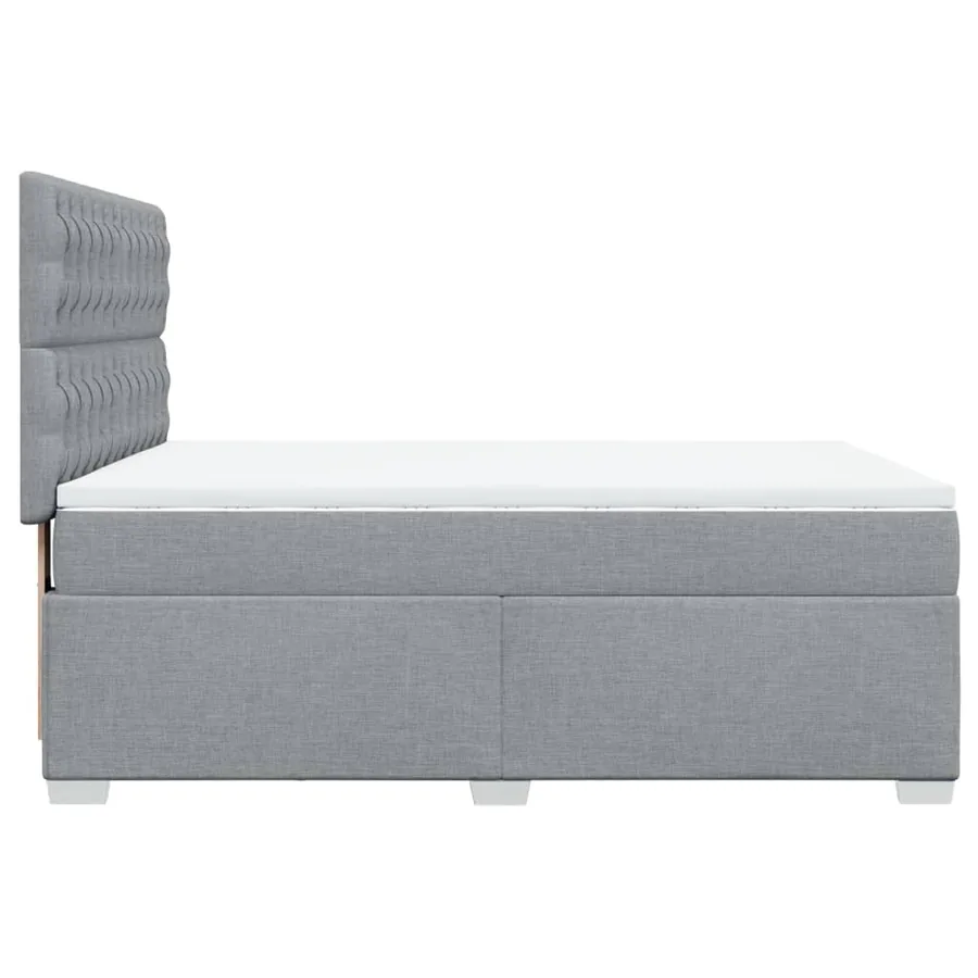 Sommier à lattes de lit avec matelas Gris clair 140x190cm Tissu - 9