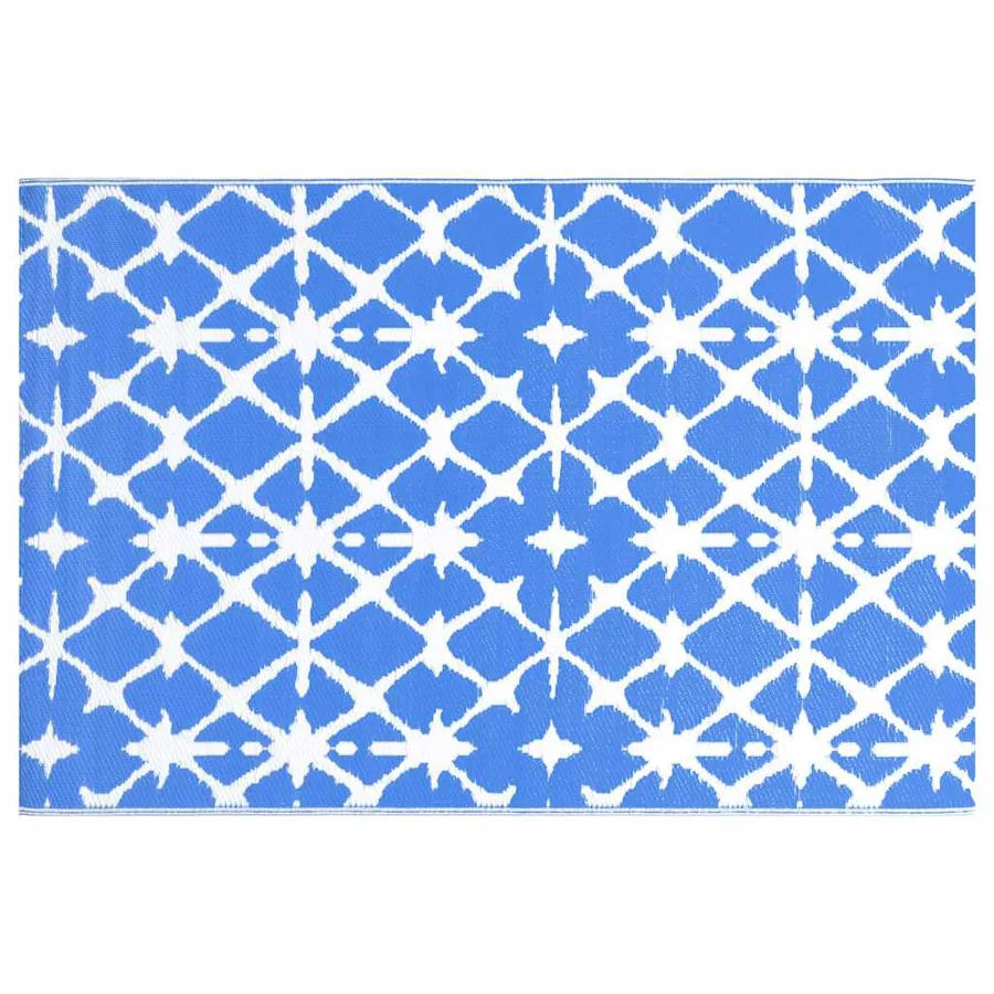 Tapis d'extérieur ARAKIL bleu et blanc 80x150 cm PP - 3