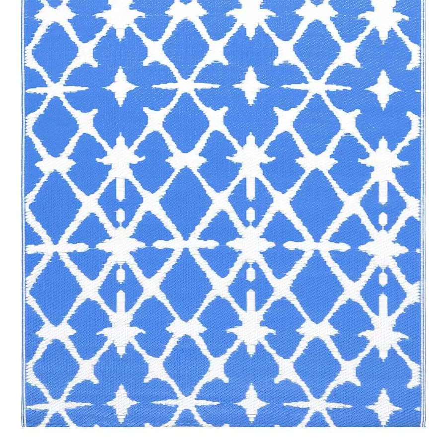Tapis d'extérieur ARAKIL bleu et blanc 80x150 cm PP - 4