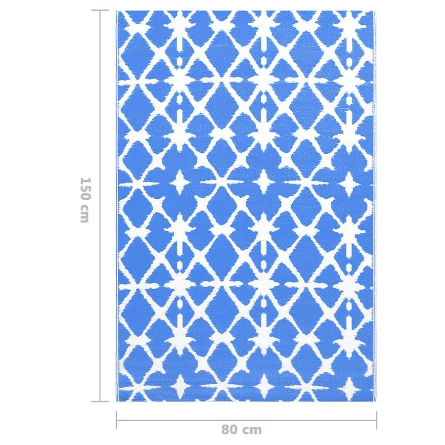 Tapis d'extérieur ARAKIL bleu et blanc 80x150 cm PP - 7