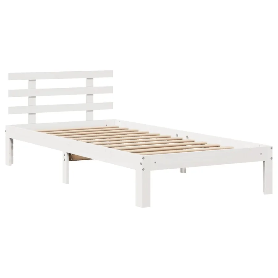 Cadre de lit avec tête de lit sans matelas blanc 90x190 cm - 5