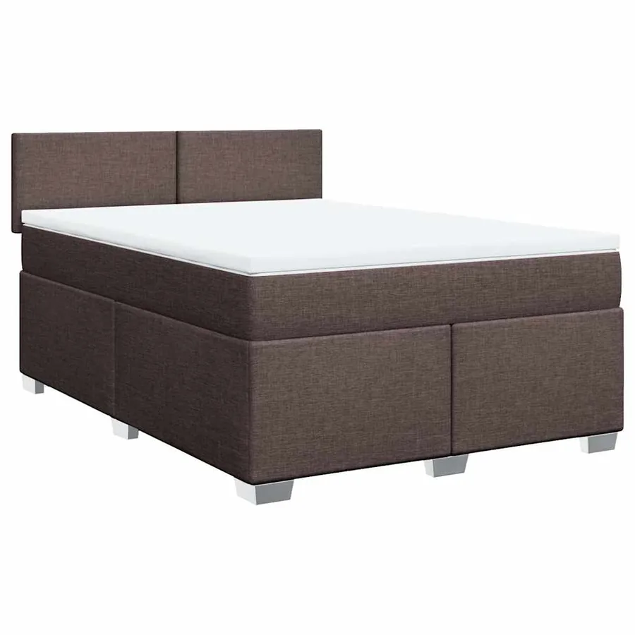 Sommier à lattes de lit avec matelas Marron foncé 140x190 cm - 2