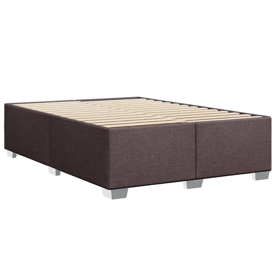 Cadre de lit sans matelas marron foncé 140x190 cm tissu - 6