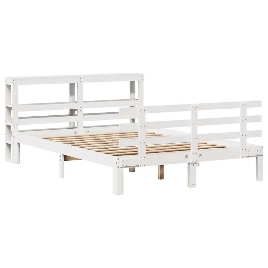 Cadre de lit avec tête de lit sans matelas blanc 120x190 cm - 3