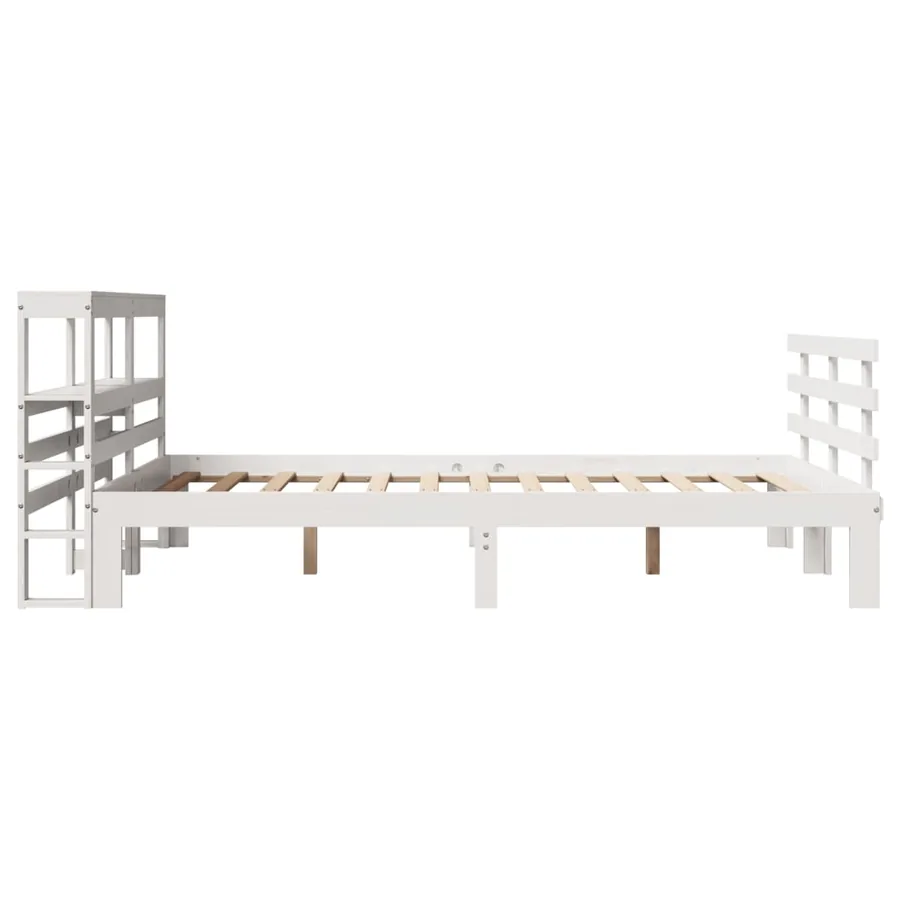 Cadre de lit avec tête de lit sans matelas blanc 120x190 cm - 7