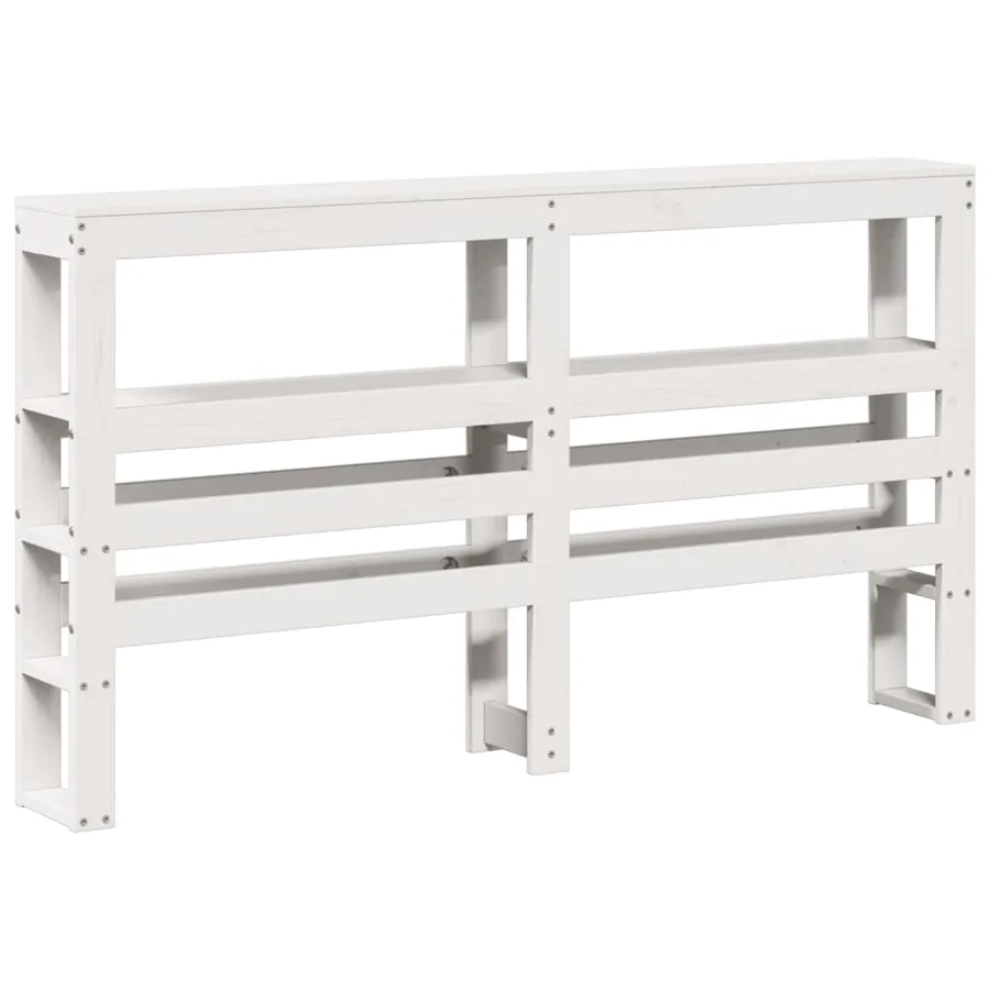 Cadre de lit sans matelas blanc 120x190 cm bois de pin massif - 8