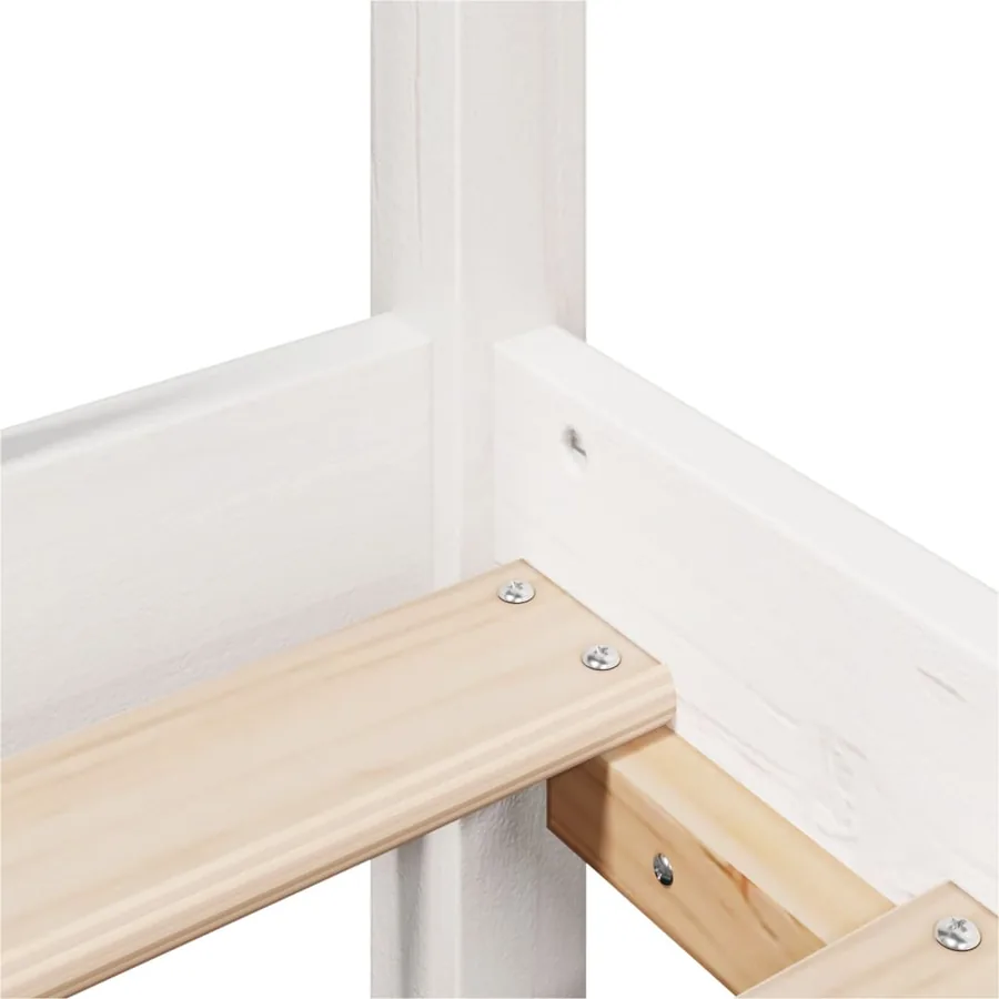 Cadre de lit sans matelas blanc 160x200 cm bois de pin massif - 9