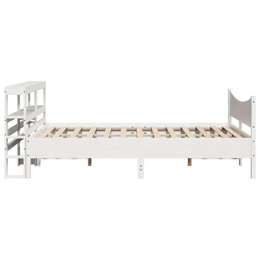 Cadre de lit et tête de lit blanc 140x190 cm bois de pin massif - 7