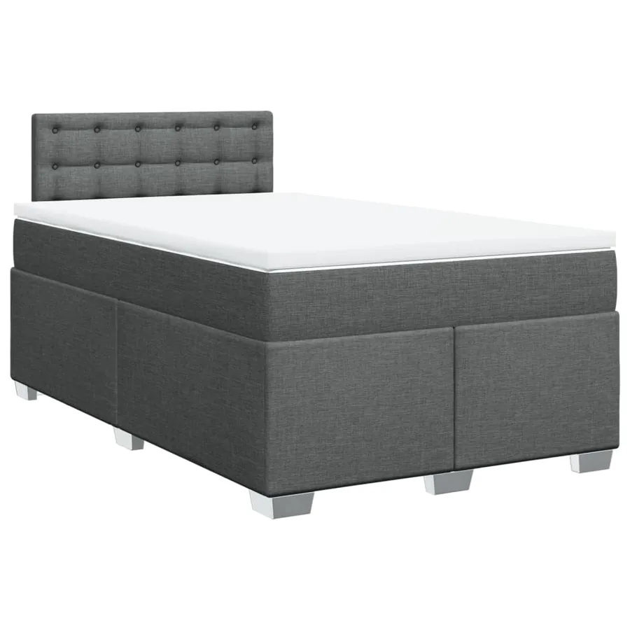 Sommier à lattes de lit avec matelas Gris foncé 120x200cm Tissu - 2