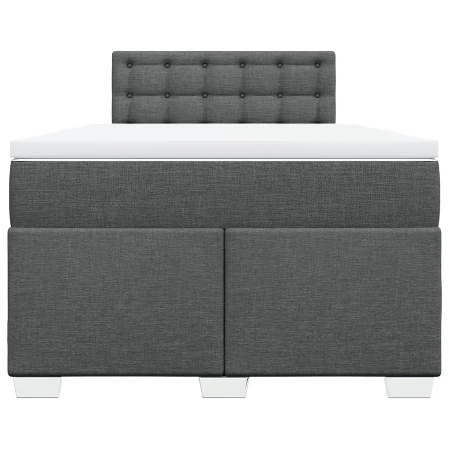 Sommier à lattes de lit avec matelas Gris foncé 120x200cm Tissu - 4