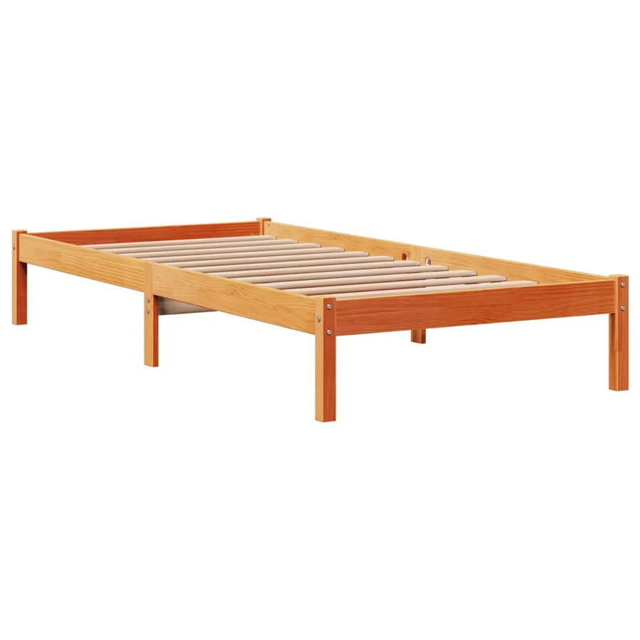 Cadre de lit et tête de lit sans matelas cire marron 100x200 cm - 6