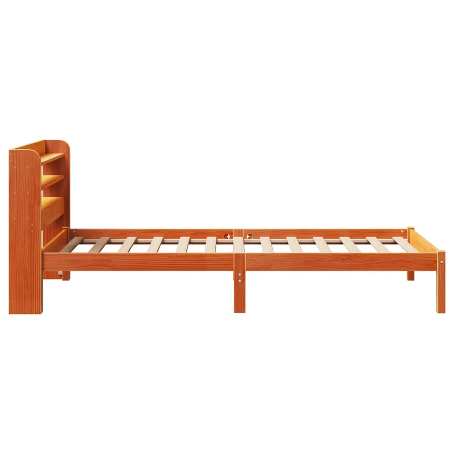 Cadre de lit et tête de lit sans matelas cire marron 100x200 cm - 7